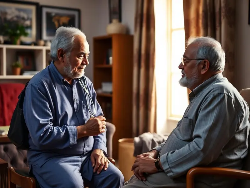 Doctor examining a patient during a home visit